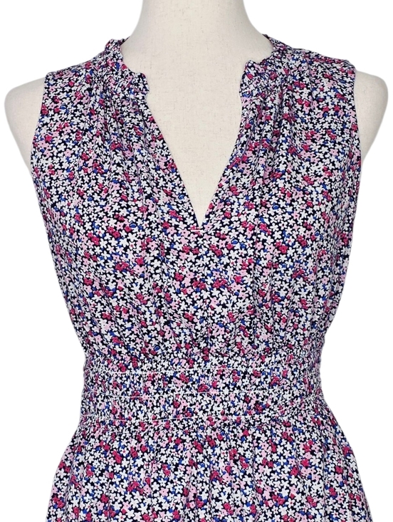 Gap Pink & Blue Floral Print Splitneck Maxi Dress Size S - Picture 6 of 9